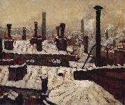 Gustave Caillebotte Toits sous la neige, Paris oil painting artist